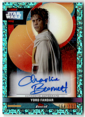Topps 2025 Star Wars Finest FA-CB Yord Fandar Charlie Barnett Aqua Auto 64/199