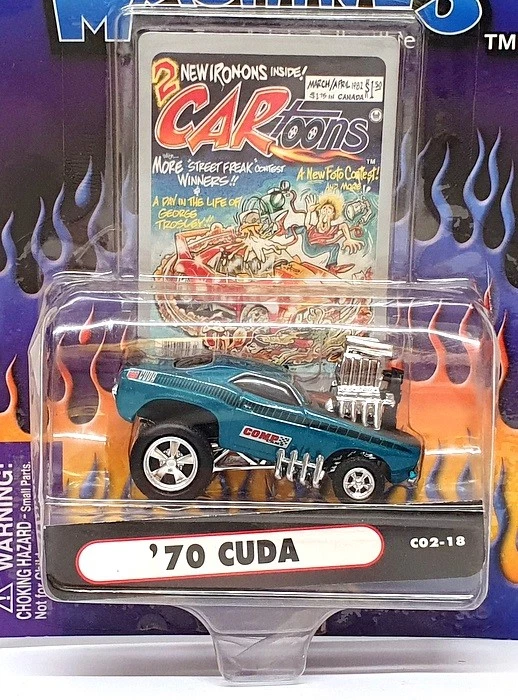 Muscle Machines 1/64 Scale 71171 C02-18 - 1970 Plymouth Cuda - Green - Image 4 of 4