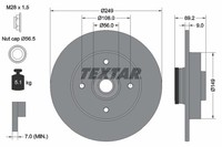 2X Textar Bremsscheibe PRO 92202103 FüR CitroËN Crossland P17 207 DS Opel 208 C4