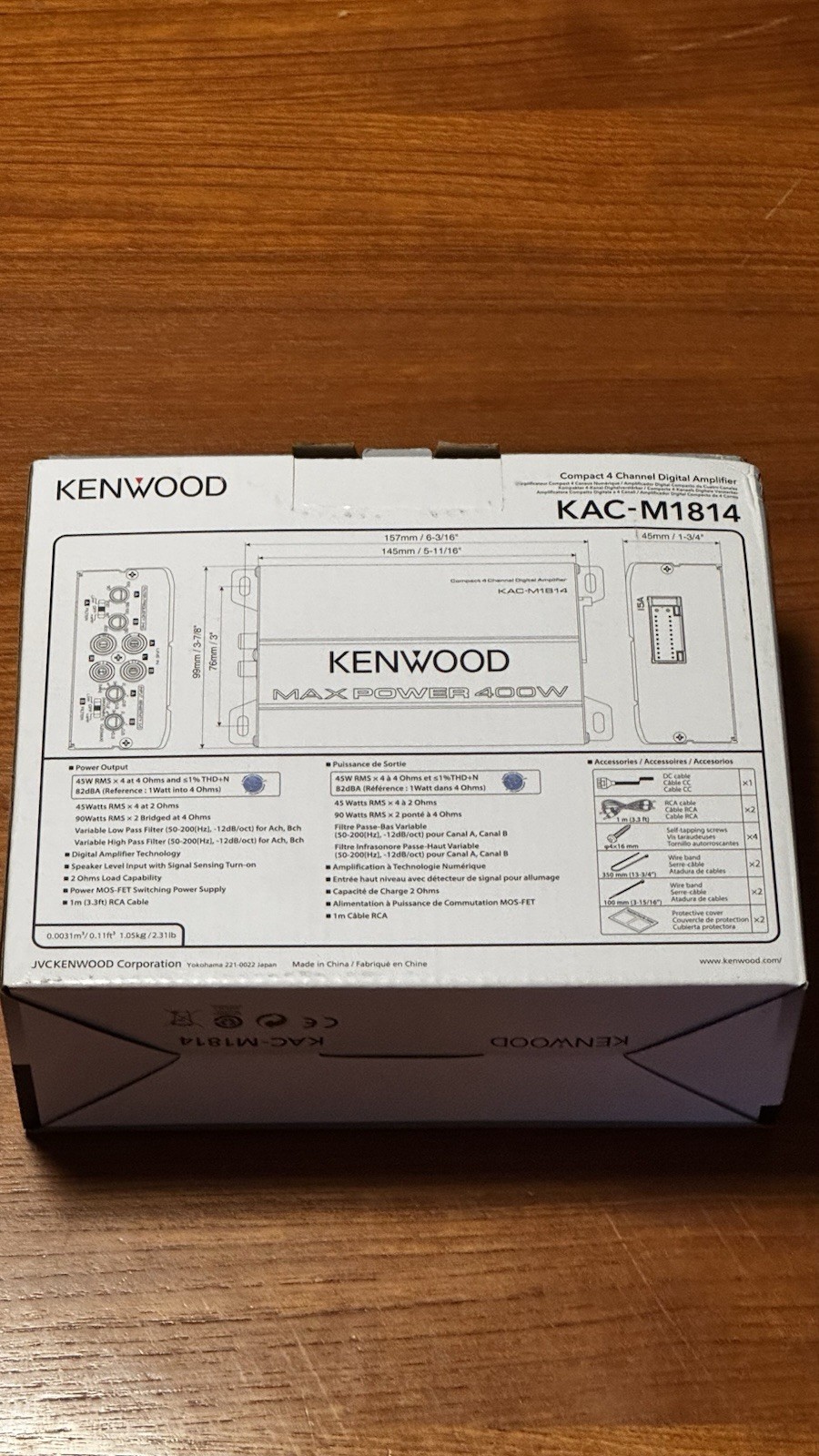 Kenwood KAC-M1814 Compact 4-Channel Car Audio Amplifier