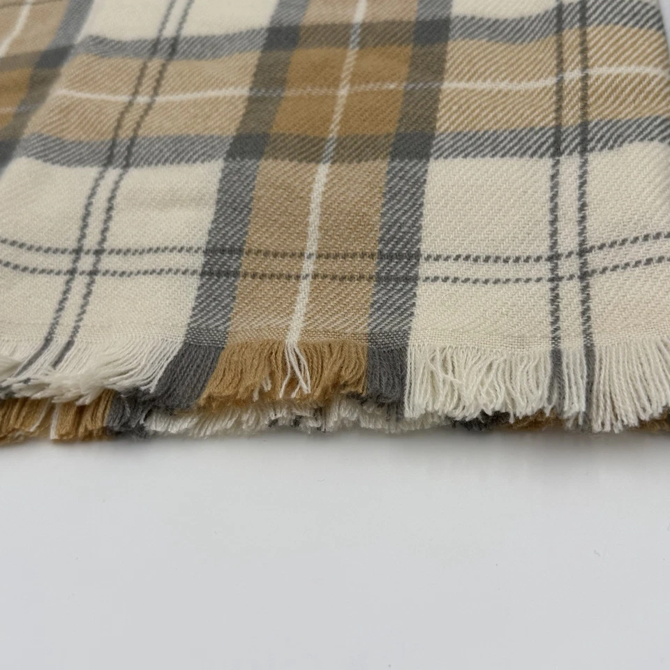 Комплект из 2 GAP уютный клетку шарфы акриловая бахрома зимний шарф - зеленый и бежевый - Изображение 2 из 4