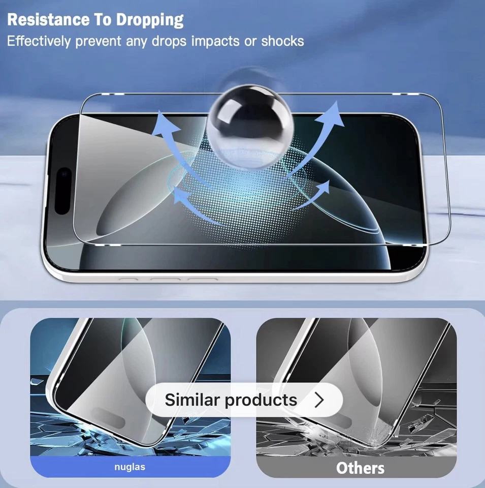 Tempered Glass Screen Protector for iPhone 16 Pro Max 2 Pack - Image 3 of 4