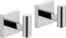 KOKOSIRI Bathoom Towel Hook Wall Mount Square Bath Robe Hook Coat Kitchen 2 Pack
