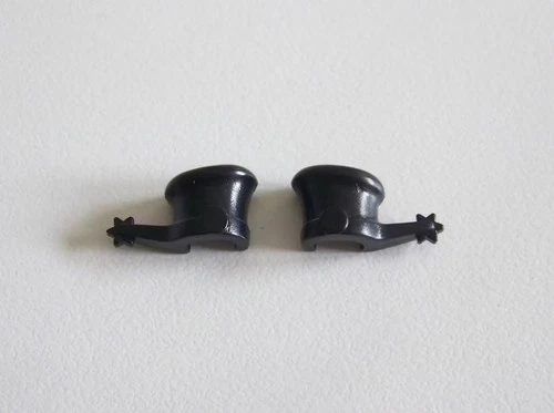 Playmobil (0535) feet - pair of vintage adult black spurs