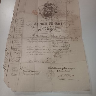 1834 Antique Belgian Passport Issued in Brussels by Ministry of Foreign Affairs