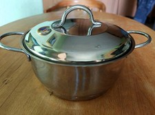 Kochtopf Edelstahl 20cm Ø, 10cm hoch, INOX 18/10 Dietetic Line, mit Deckel