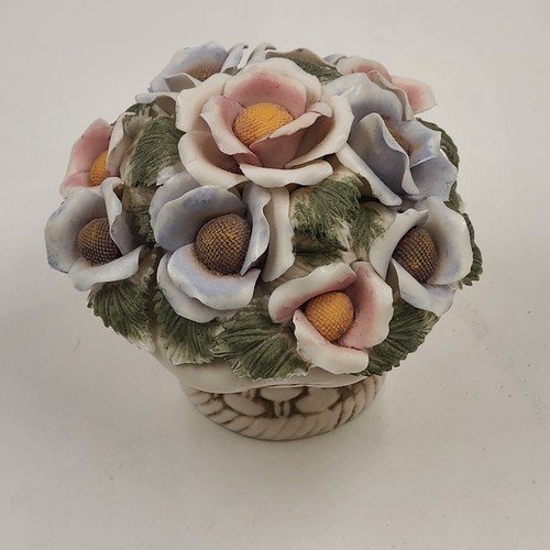 Handcrafted Italian Capodimonte Multicolor Floral Porcelain Decorative Art Vase - Picture 2 of 13