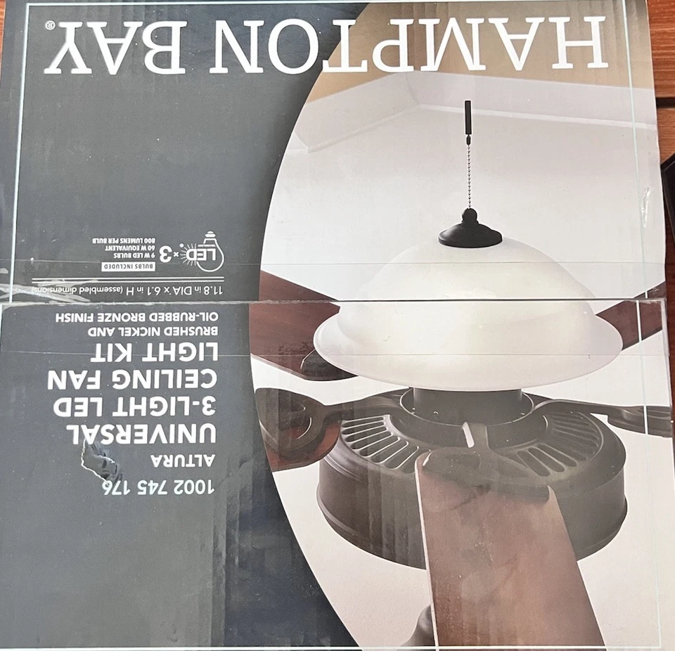 Hampton Bay Altura LED Ceiling Fan Light Kit Bronze or Nickel 1002 745 176 - Image 2 of 4