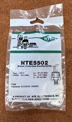 NEW NTE Electronics NTE5502 Silicon Controlled Rectifier SCR 100V (ECG5502) 1 Pk