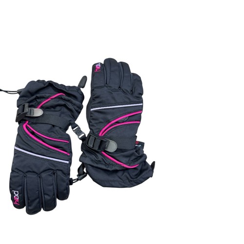 HEAD Dupont Sorona Big Girls Softshell Ski Glove Black/Pink - Picture 2 of 6