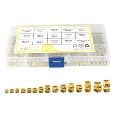 300Pcs Brass Heat Set M2-M6 Insert Nut Hot Melt Thread Knurled Handcraft Tool