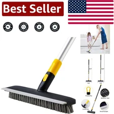 Durable 2 in 1 Floor Scrub Brush with Telescopic Handle for Versatile Cleaning