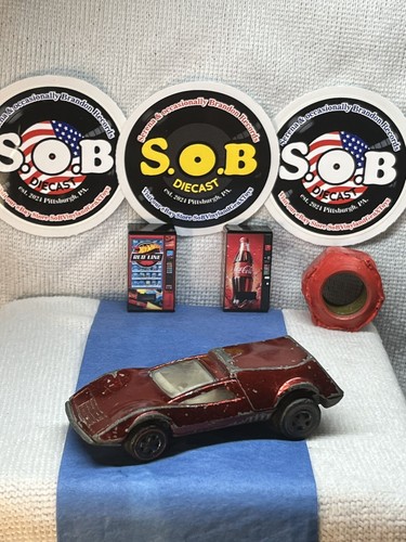 Hot Wheels Redlines 1969 Tri-Baby 1:64 Red Diecast USED VG Cond USA - Picture 2 of 9