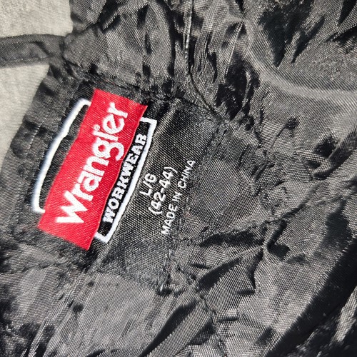 Wrangler Jacket Mens XL Y2K Full Zip Quilt Lined Black VGC Cool Hipster Outdoors - Picture 8 of 8