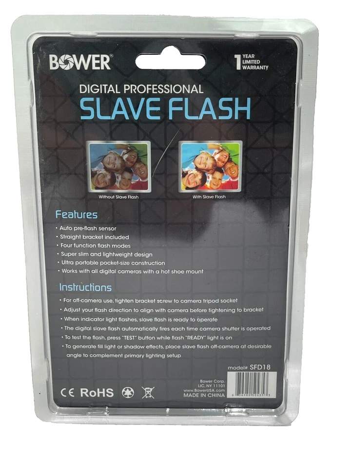 Bower SFD18 Digital Auto Flash Works for ALL DSLR Cameras Nikon & Canon - Image 2 of 2