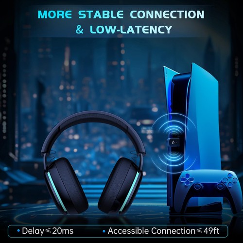 Casque de Jeu sans Fil 24 GHz pour PC PS5 Mac Switch Casque Bluetooth sans Fi... - Photo 3/9