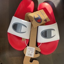 Champion boys slide sandals sz 3 NWT red gray
