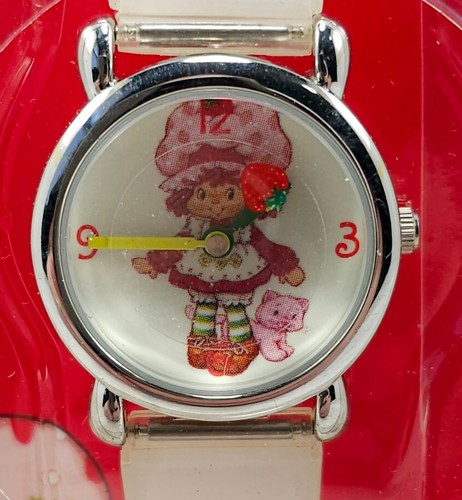 Strawberry Shortcake Watch Analog with Kitty & Basket White Wrist Band Vintage - Picture 3 of 13