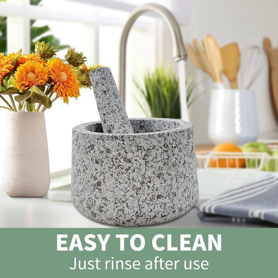 Juego grande de mortero y mortero con almohadilla de silicona antiarañazos, 2,3 tazas, mortero de 6" Foto 4 de 4