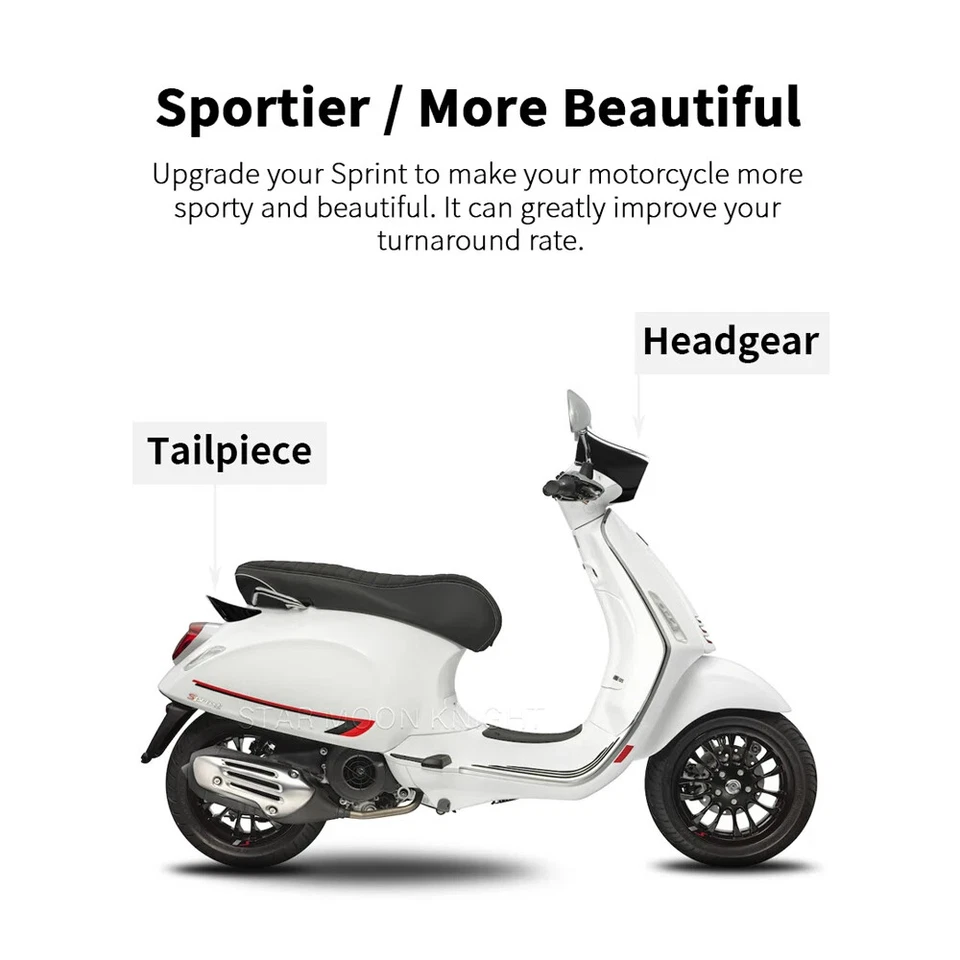 Carenado delantero de moto cubierta de faro para parabrisas para Vespa Sprint 50 125 150 Foto 2 de 4