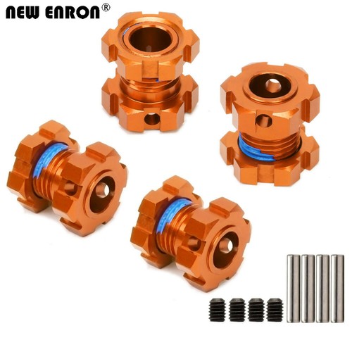 ORANGE 4P Aluminum 17MM Splined Wheel hubs & nuts TRAXXAS E-Revo 2.0 VXL 86086-4 - Picture 2 of 10