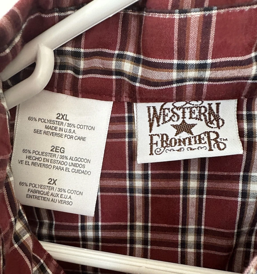 Camisa Frontier Western Pearl a Presión Manga Larga con Botones Talla 2XL Foto 2 de 4