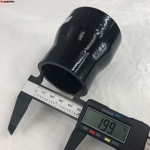 Acoplador de manguera de silicona negro de 4 capas de 2"" a 2,5"" recto + abrazadera de manguera de 2"" + abrazadera de manguera de 2,5 - Imagen 2 de 11