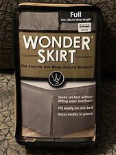 WONDER SKIRT Full size 15" Drop Light Gray The Easy-to-Use Wrap Around Bedskirt