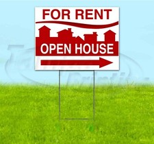 FOR SALE OPEN HOUSE ARROW 18x24 Yard Sign WITH STAKE Corrugated Bandit REALTY