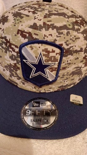 New Era 9Fifty Dallas Cowboys Salute To Service Camo SnapBack Hat Cap USA OSFM - Picture 2 of 6