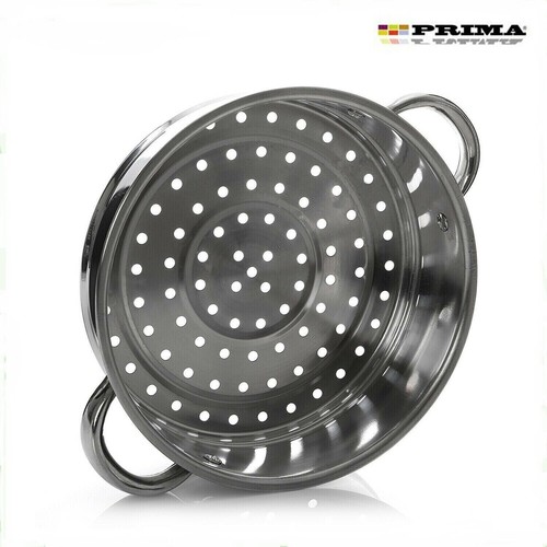 3 STUFIGER 22 CM EDELSTAHL DAMPFGARER MULTI GEMÜSEKOCHER TOPF PFANNE KOCHGESCHIRR GLASDECKEL - Bild 3 von 7