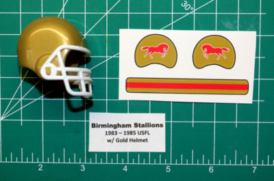 う*ー様 NFLチームヘルメットピンバッジコレクション1984/1985s 1983 - 1985 Birmingham Stallions USFL *DIECUT DECALS* & Football