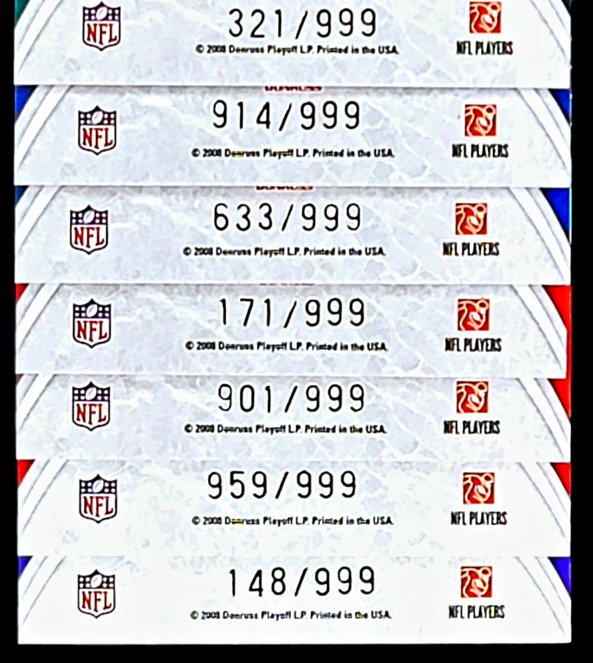 (7) 2008 Donruss Gridiron Gear Rookie Card SP /999 Lot - Image 3 of 3