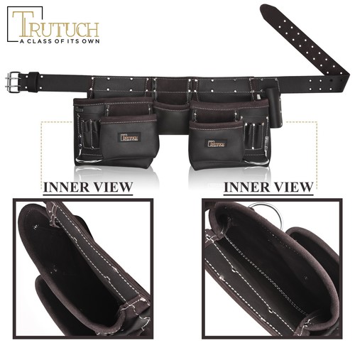 Trutuch Chocolate Combine Leather Tool Belt | Drywall Tool Belt | Construction - Picture 4 of 10