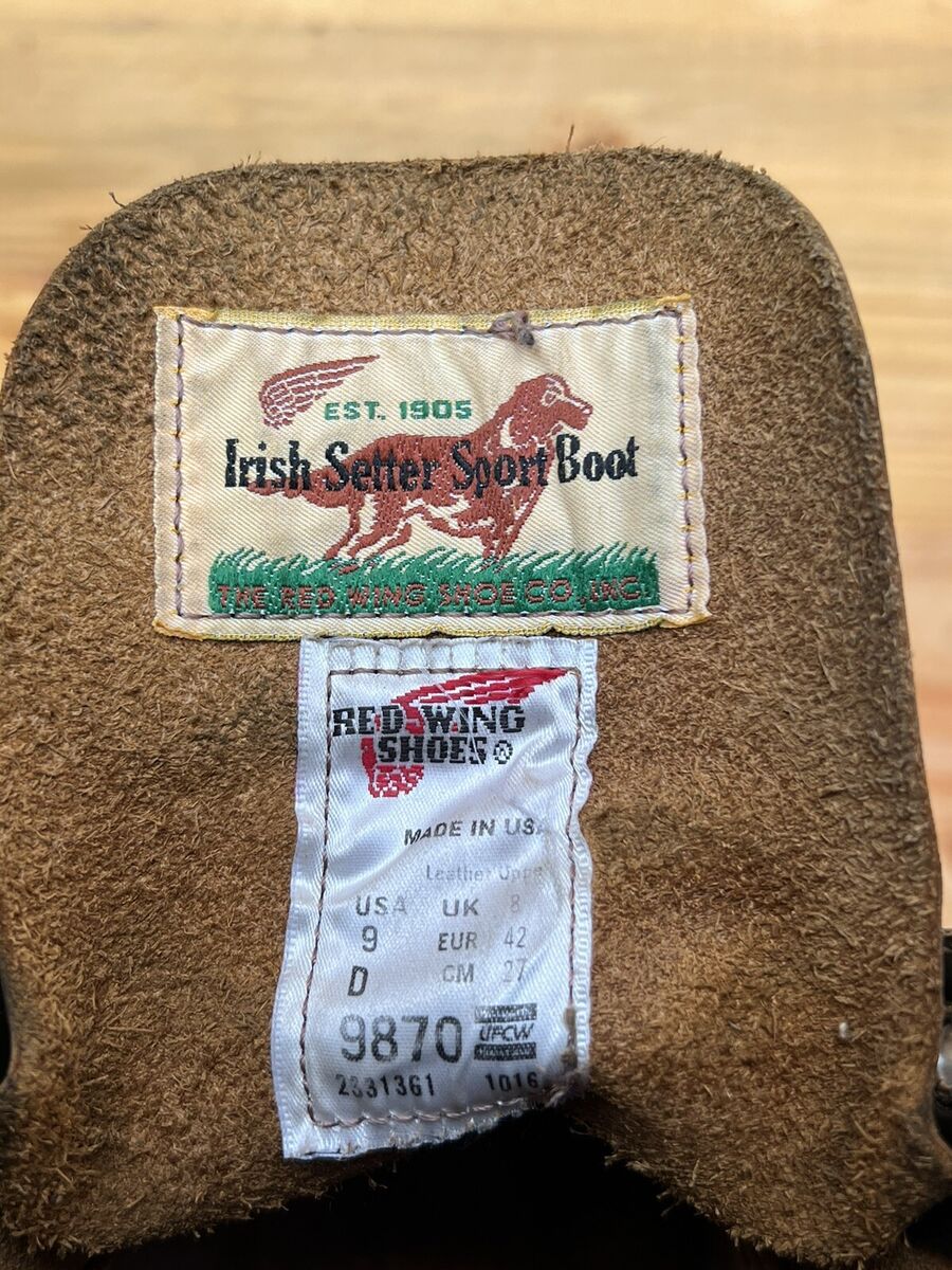 Rare Red Wing 9870 Irish Setter Sport Boot Classic Round Rare Red Wing 9870 Irish Setter Sport Boot Classic Round