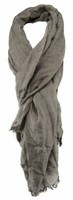Tigertie Schal In Graubraun Einfarbig Mit Kleinen Fransen - Gr. 180 X 70 Cm