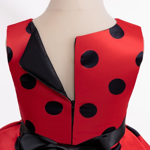 Kids Girls Polka Dot Layered Tutu Dress Flower Summer Pageant Wedding Party Gown - Picture 12 of 16