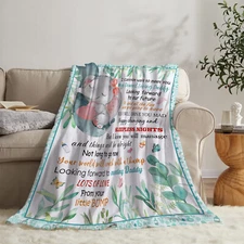 Green Leaf Butterfly Elephant Fathers Day Throw Blanket for Couch Bed Sofa