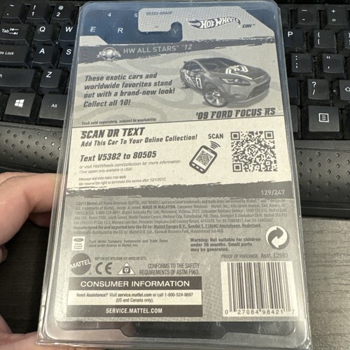 Hot Wheels Super Treasure Hunt '09 Ford Focus RS* HW All Stars '12 With Case - Picture 8 of 8