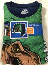 Boys Jurassic World 2 pc flannel pajama set dinosaurs multiple sizes new 86229