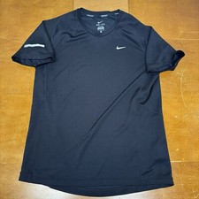 Nike Shirt Mens Medium Black Dri Fit Miler Running Short Sleeve Active