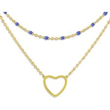 14K Gold Plated Heart Pendant Choker