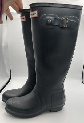 HUNTER Original Tall Rain Boots dark Navy W23499 Size 5M/6F | eBay