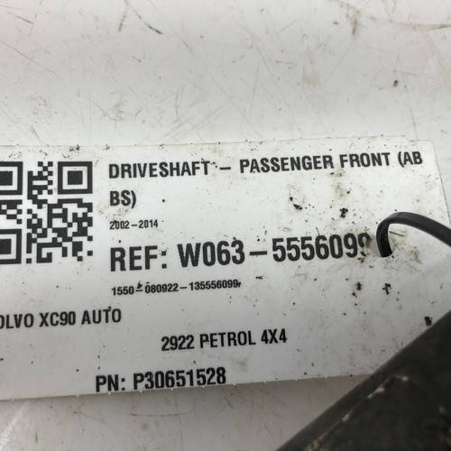 Volvo Xc90 Auto 2004 2.9 DRIVESHAFT PASSENGER FRONT P30651528 - Picture 6 of 10