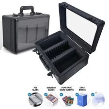 3-Row Graded Card Storage Box Trading Card Holder With Transparent Cover for PSA