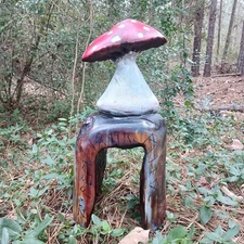 Chainsaw Carving Mushroom Wood Carving Fairy Garden Fantasy Art Viking Runes