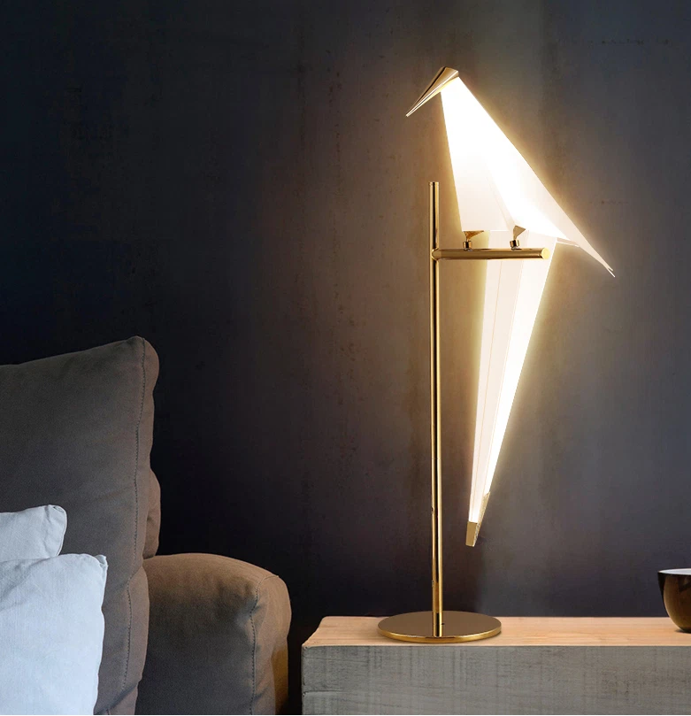 Modern Paper Crane Bird LED Light Bedside Bedroom Reading Floor Light /Desk Lamp - Image 4 of 4