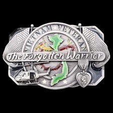 Vietnam Veteran Forgotten Warriors Vintage Belt Buckle