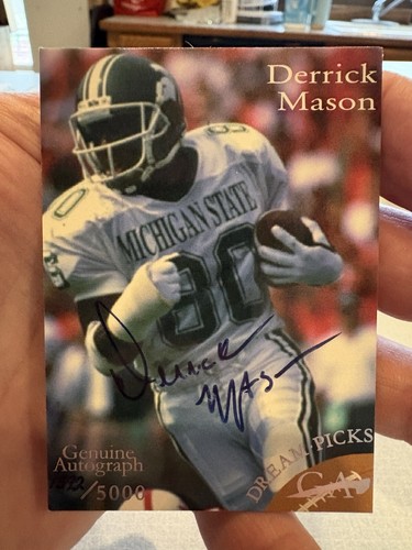 1997 Derrick Mason Genuine Article Autograph 1392/5000 Dream Picks #M8 RC Titans