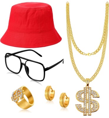 Hip Hop Costume Rapper Necklace 80S/ 90S Cool Accessories for Party Supplies
